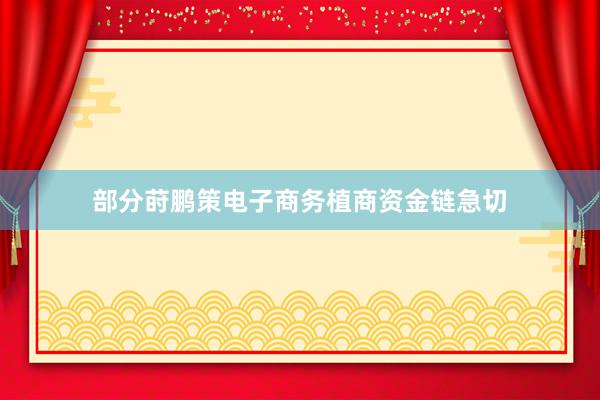 部分莳鹏策电子商务植商资金链急切